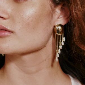NWT Lili Claspe | Rosalie Dome Fringe Earrings - Gold